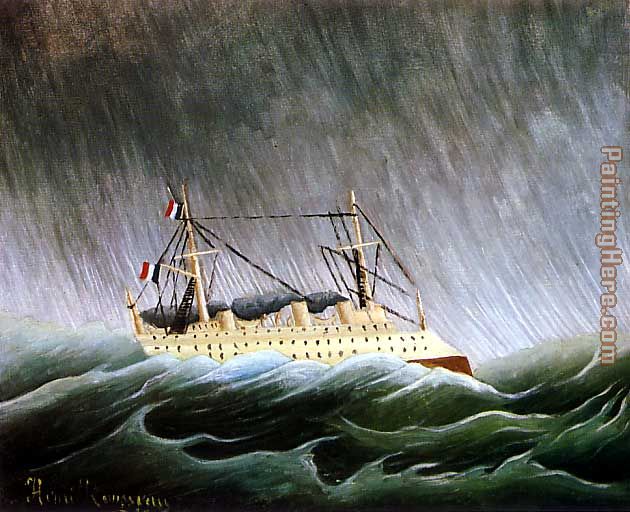 The Boat in the Storm painting - Henri Rousseau The Boat in the Storm art painting